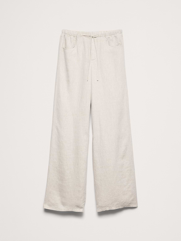 The Studio Wide-Leg Drawstring Pant in Linen