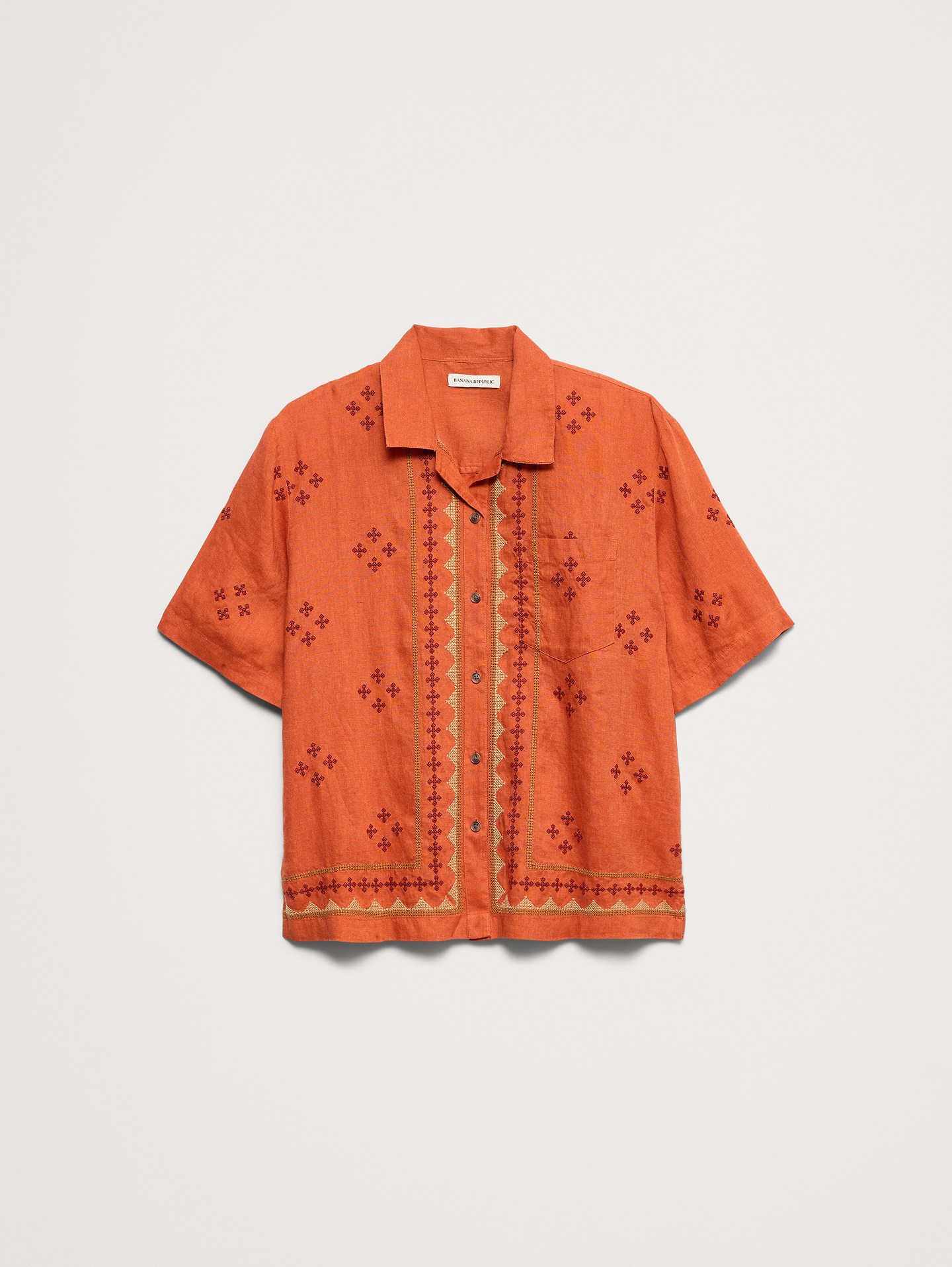 Image number 4 showing, Embroidered Linen Resort Shirt