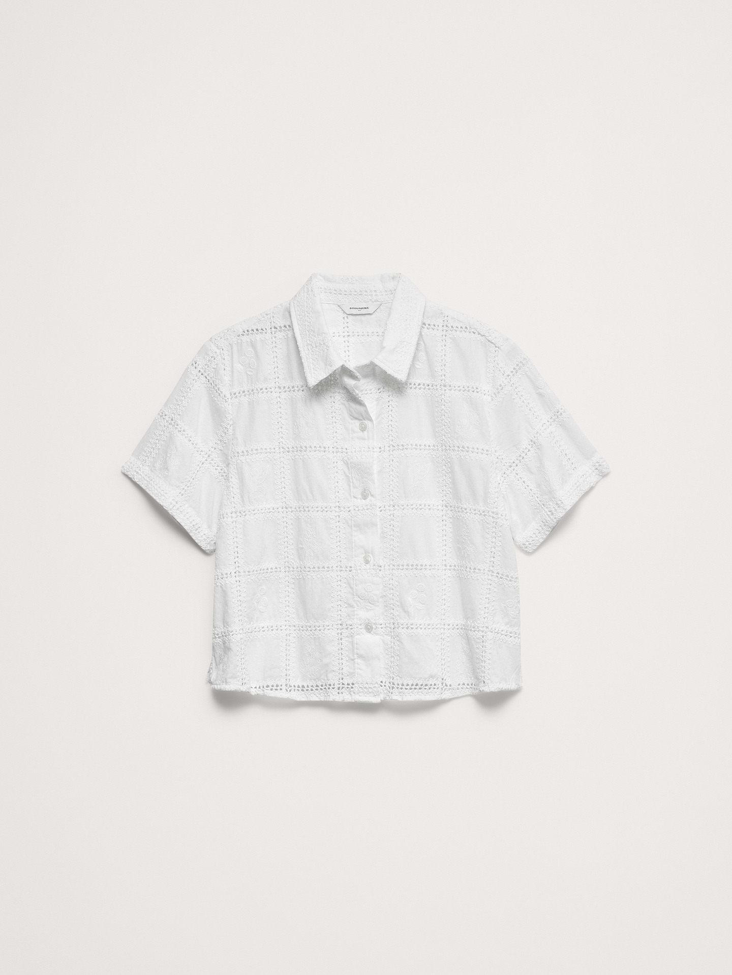 Image number 4 showing, The Boxy Crop Shirt in Embroidered Cotton