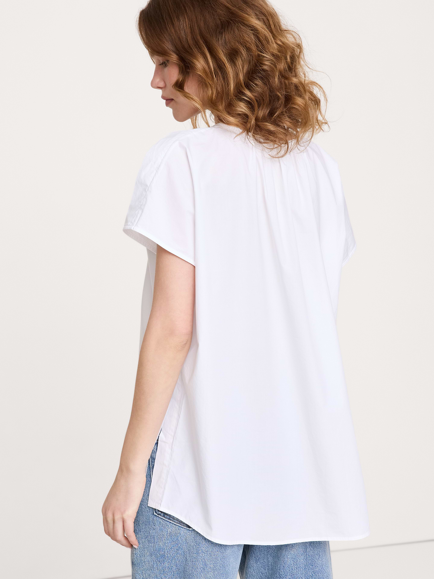 Image number 2 showing, Cotton Poplin Split-Neck Tunic