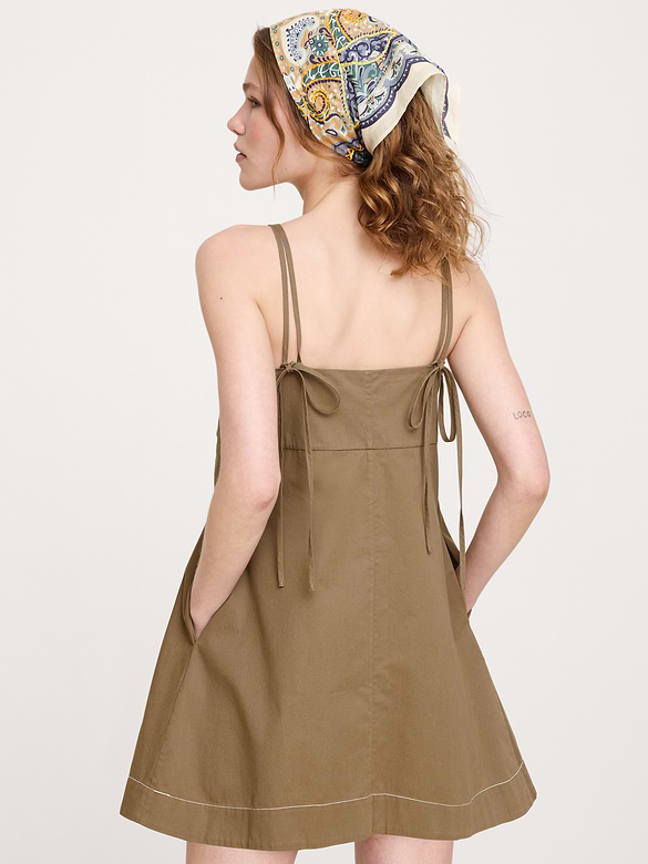 Cotton Twill Mini Dress