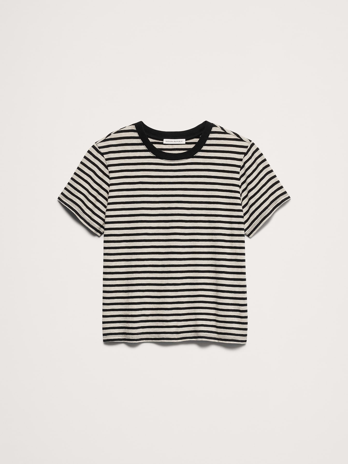 L'image numéro 4 présente T-shirt ras du cou en coton flammé