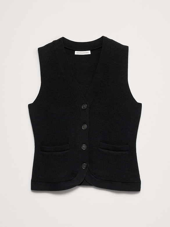 Larkspur Cotton-Silk Sweater Vest