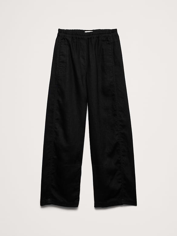 Mid-Rise Relaxed Painter Pull-On Pant in Linen