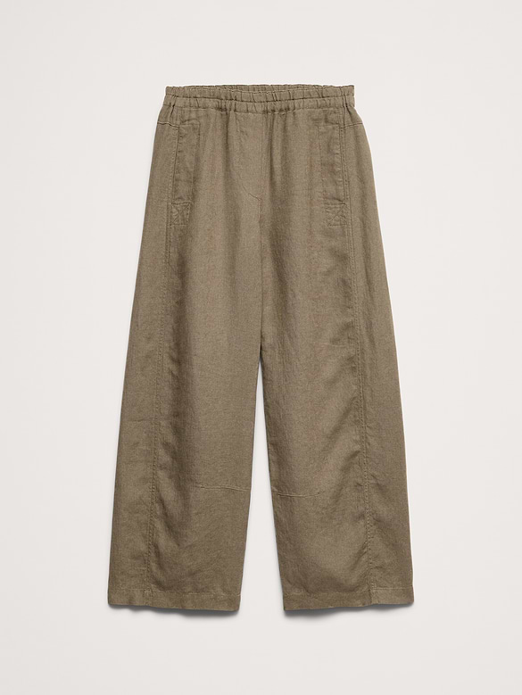 Mid-Rise Relaxed Painter Pull-On Pant in Linen