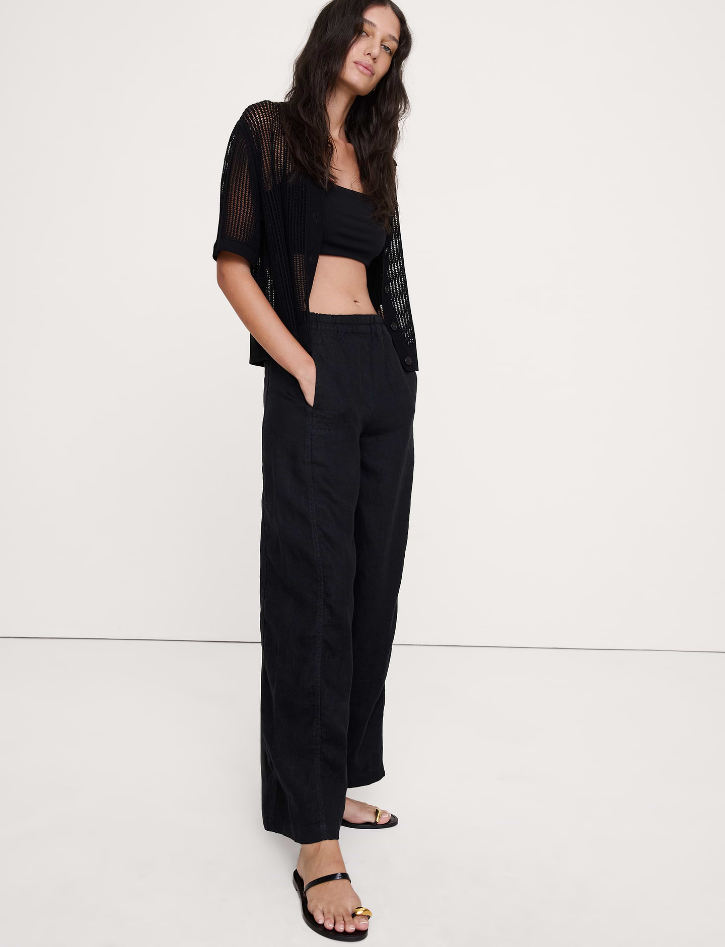 Image number 4 showing, Mid-Rise Relaxed Painter Pull-On Pant in Linen