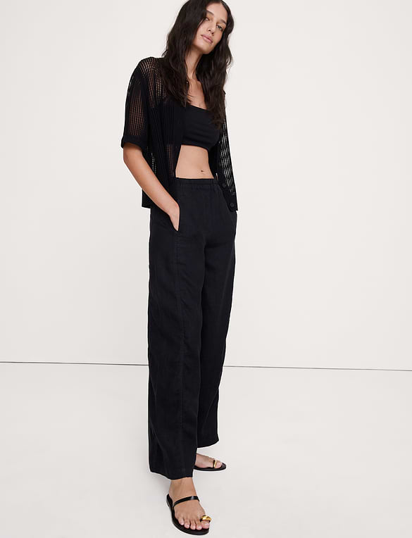 Mid-Rise Relaxed Painter Pull-On Pant in Linen
