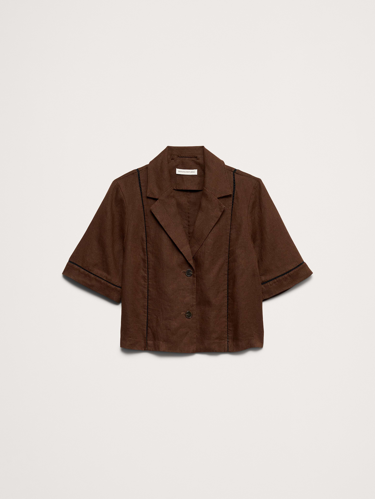 L'image numéro 5 présente Blazer à manches courtes en lin