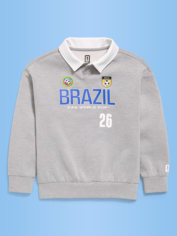 FIFA World Cup 26™ Brazil Dynamic Fleece Collared Graphic Sweatshirt for Kids