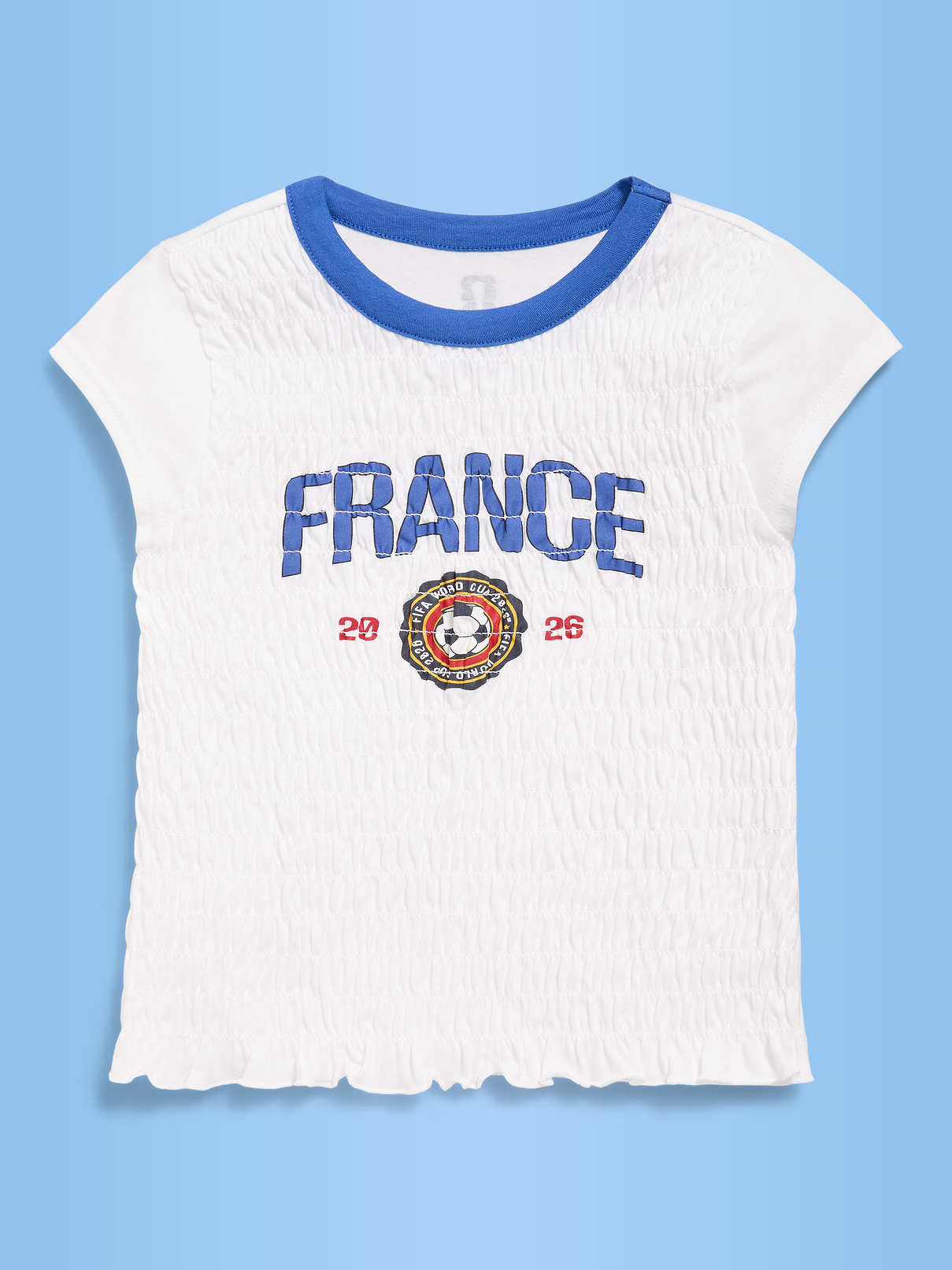 Image number 1 showing, FIFA World Cup 26™ France Smocked Graphic T-Shirt for Girls
