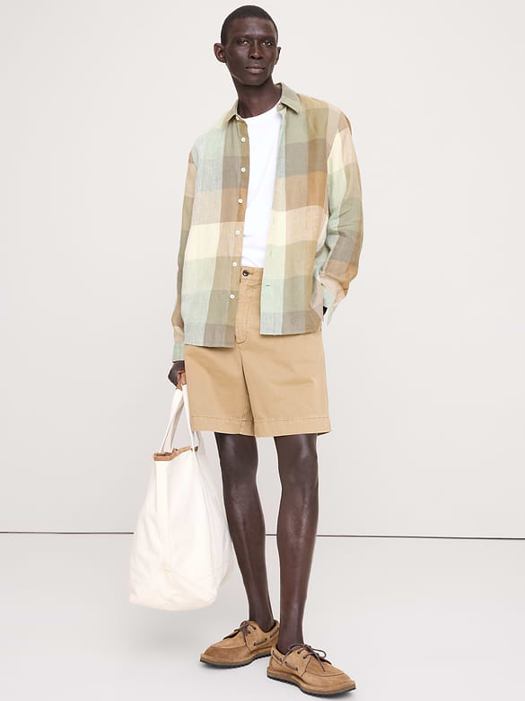 Archive Reissue Standard-Fit Plaid Linen Shirt