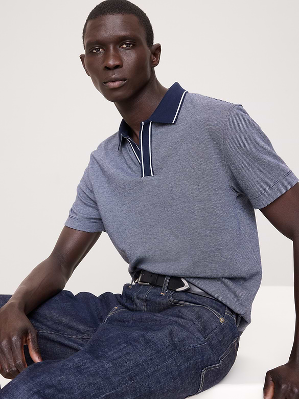 Luxury-Touch Johnny Collar Polo
