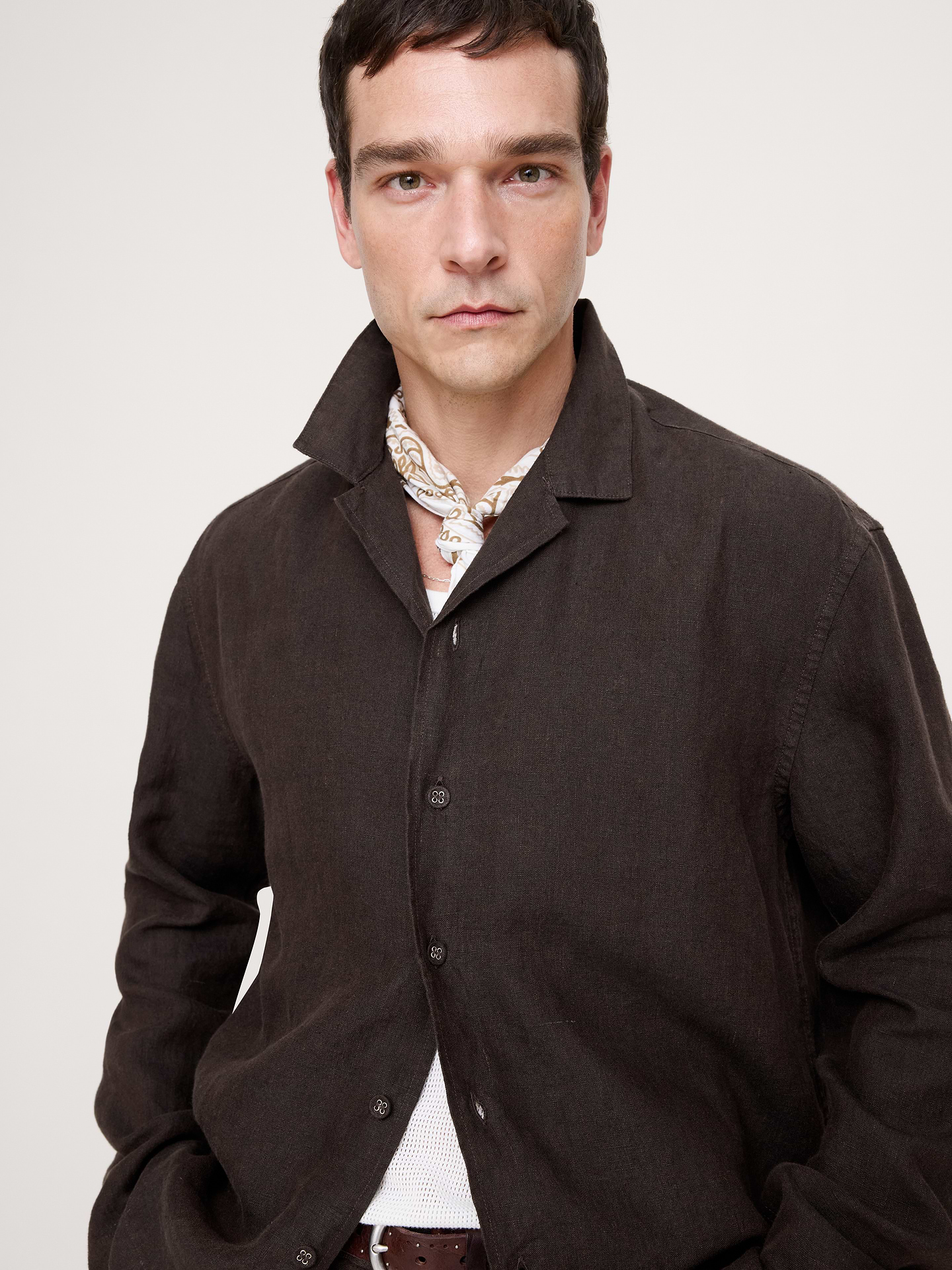 Image number 1 showing, Relaxed-Fit Linen Long-Sleeve Resort Shirt