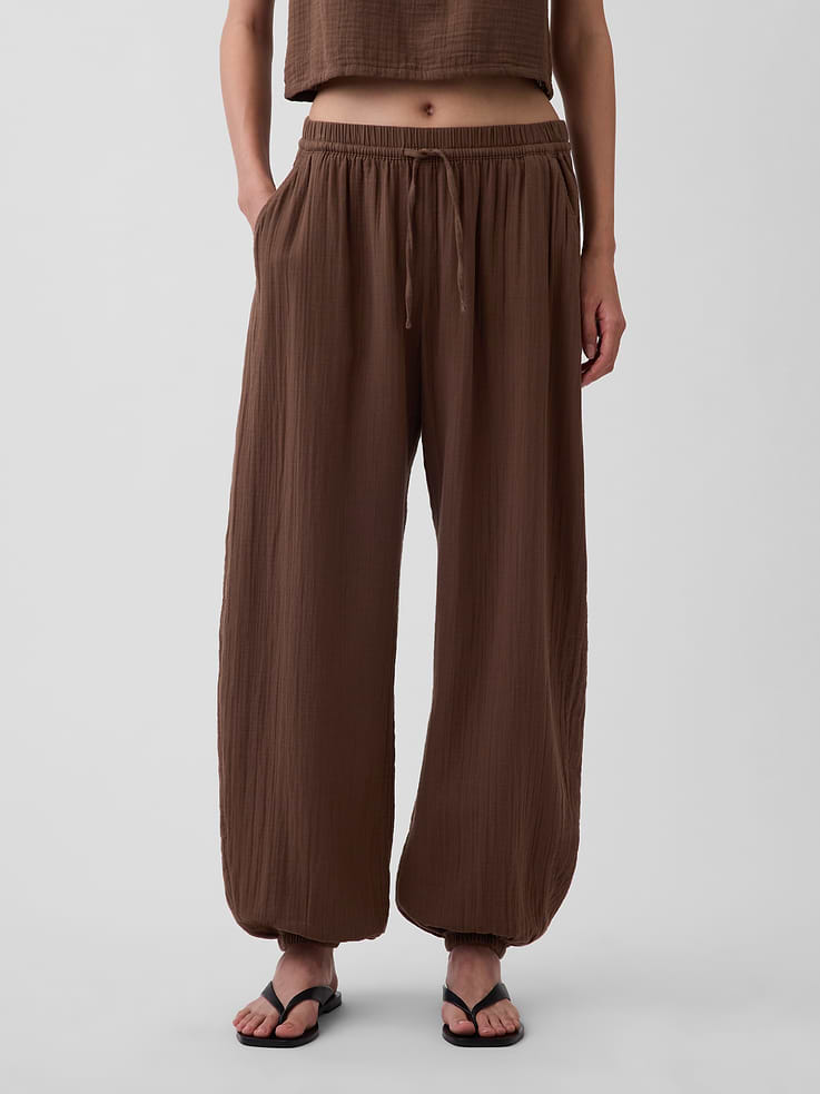 L'image numéro 2 présente Pantalon de jogging en gaze de coton