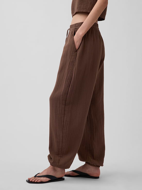 Cotton Gauze Easy Joggers