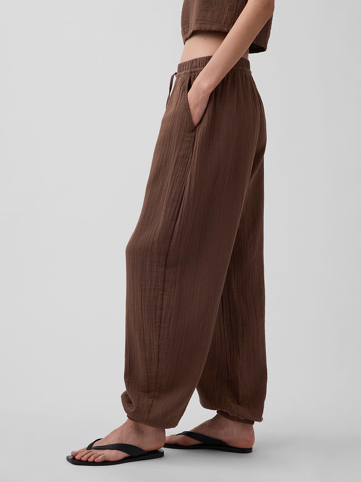 L'image numéro 3 présente Pantalon de jogging en gaze de coton