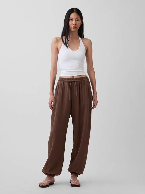 Cotton Gauze Easy Joggers