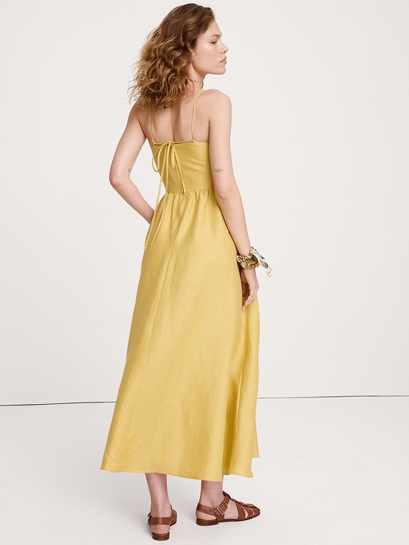 Linen Corset Button-Down Dress