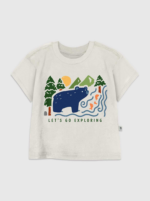 Toddler Bear In Woods Graphic T-Shirt