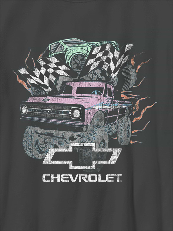 Kids General Motors Pastel Trucks Oversized Graphic T-Shirt