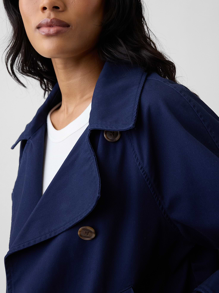 Image 4 of 5, Relaxed Cropped Trench Coat