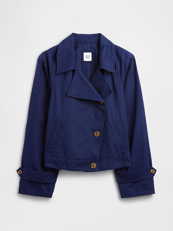 Relaxed Cropped Trench Coat