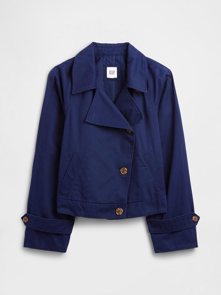 Image 5 of 5, Relaxed Cropped Trench Coat