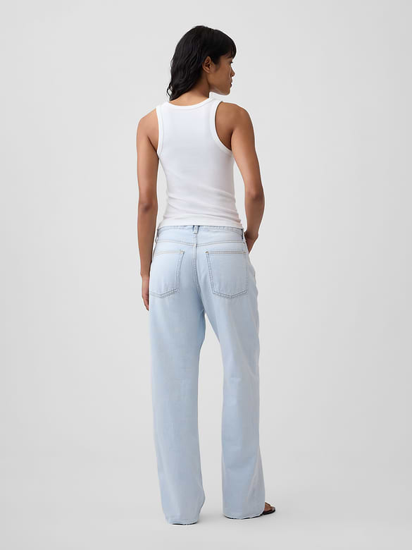 Low Slung Relaxed Straight Jeans