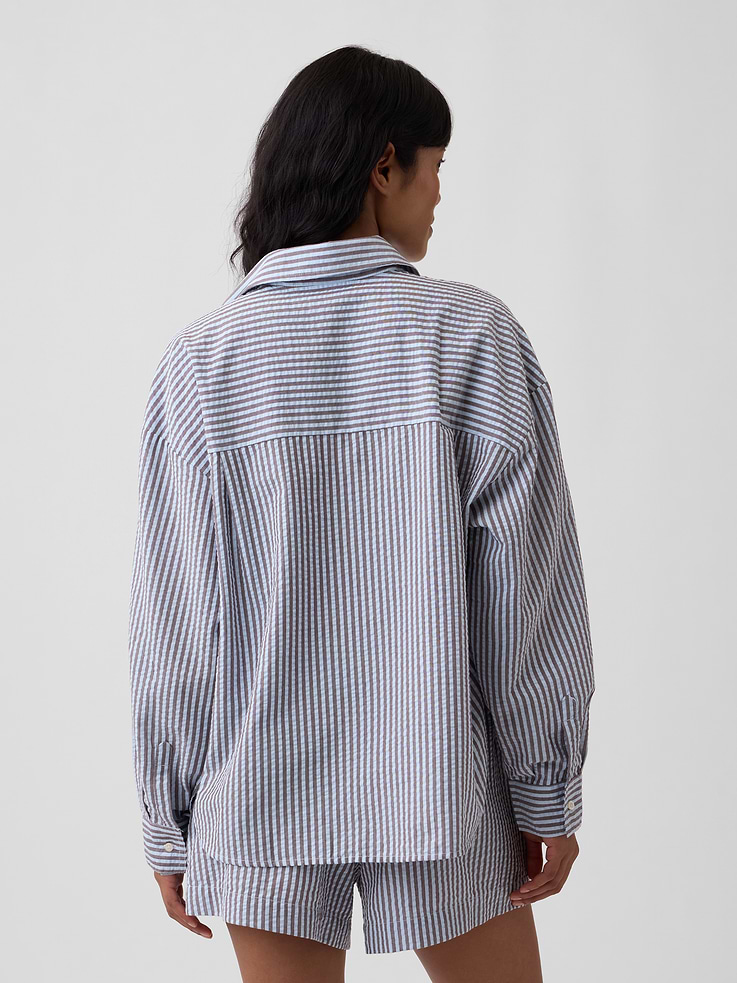 Image number 2 showing, Oversized Shirt in Seersucker