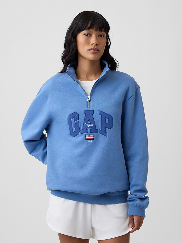 Adult Relaxed Gap Logo Quarter-Zip Sweatshirt