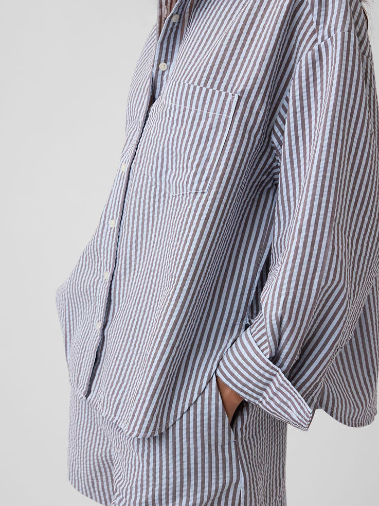 Image number 4 showing, Oversized Shirt in Seersucker