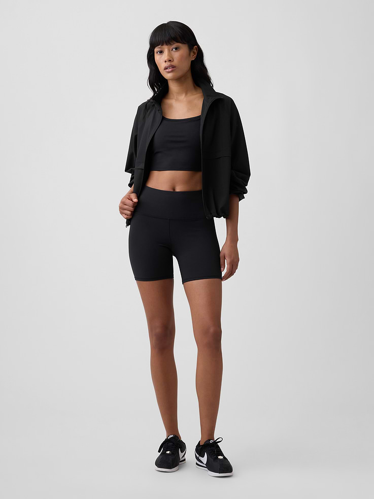 Image number 1 showing, GapFit Studio Recycled 5" High Rise Bike Shorts