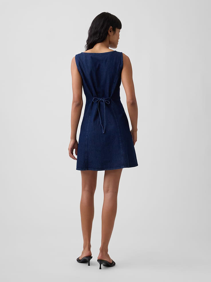 Image number 2 showing, Boatneck Button-Front Mini Dress