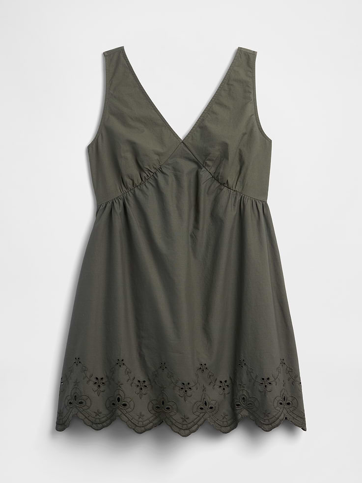 Image number 6 showing, Eyelet V-Neck Mini Dress