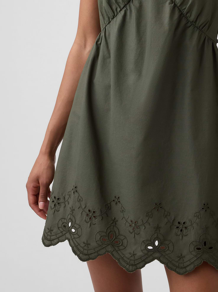 Image number 3 showing, Eyelet V-Neck Mini Dress