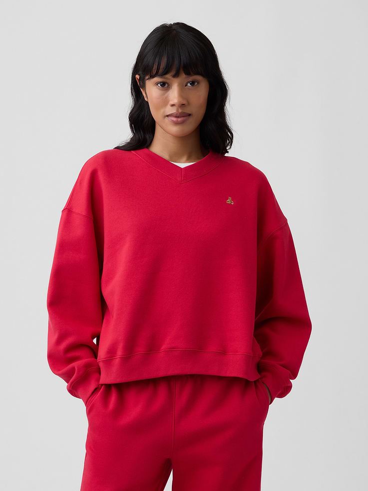 Image number 1 showing, Oversized Brannan Bear Wedge V-Neck Sweatshirt