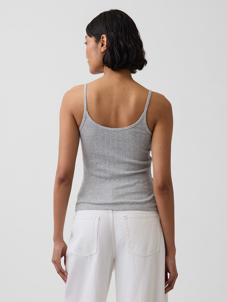 Image number 3 showing, Pointelle Crop Cami
