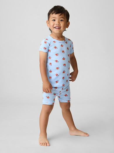 Image number 1 showing, Baby & Toddler Brannan Bear Organic Brushed Cotton PJ Short Set