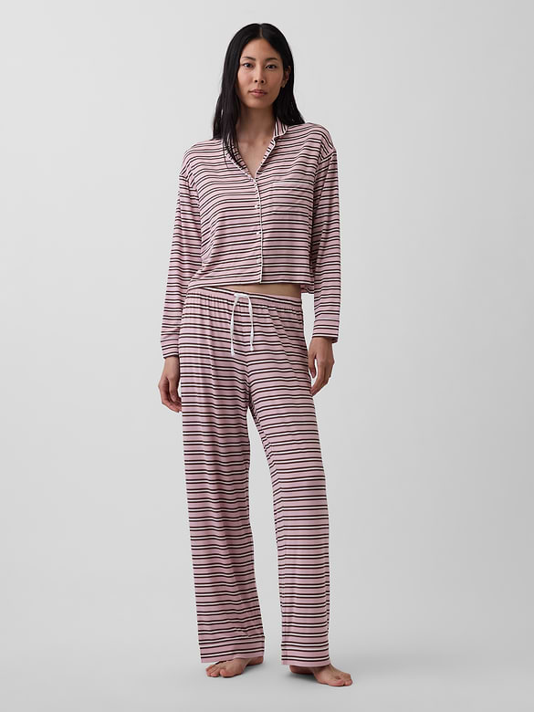 SoftMade Modal Crop PJ Top