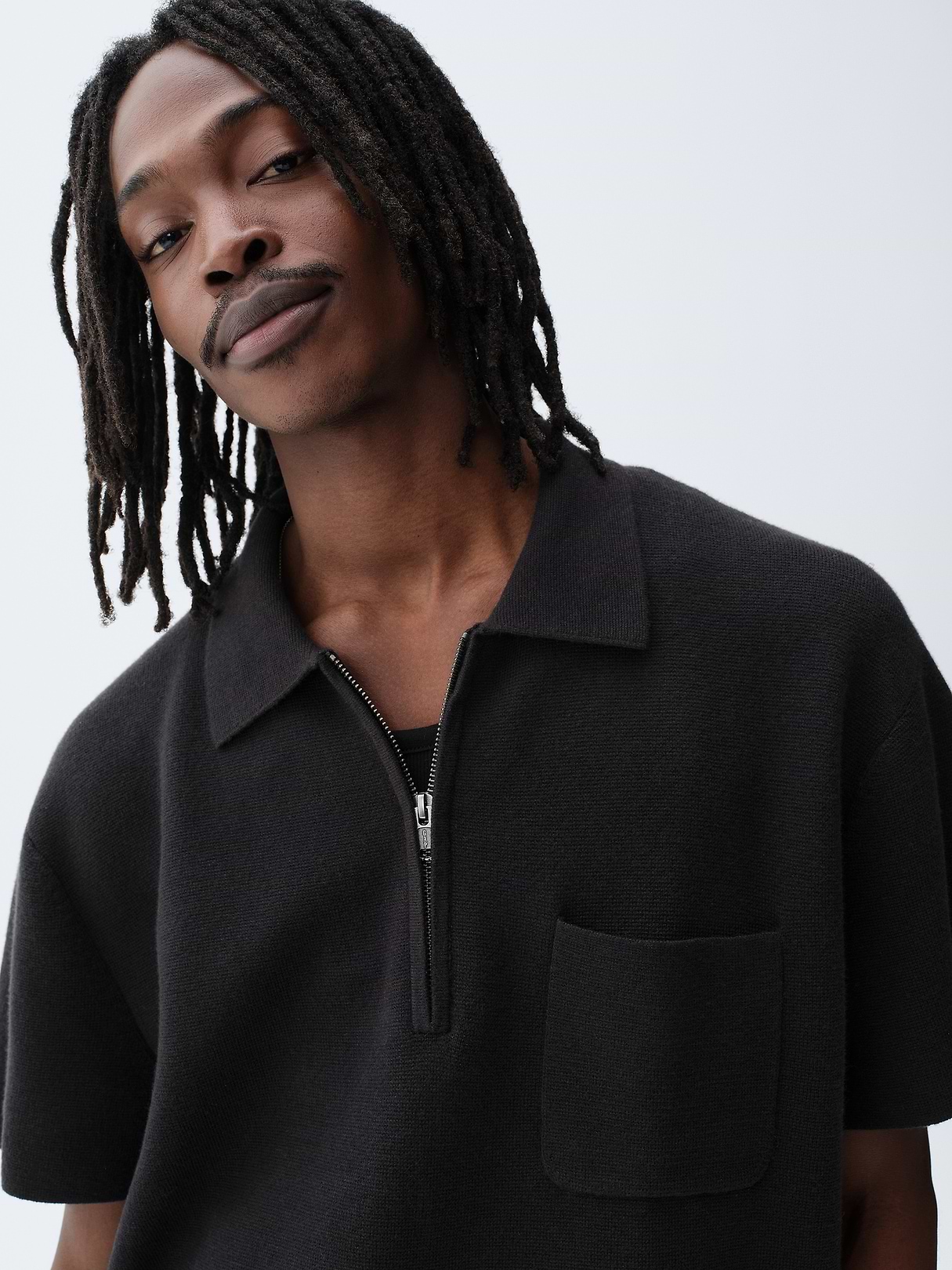 Oversized Quarter-Zip Pocket Polo Sweater | Gap
