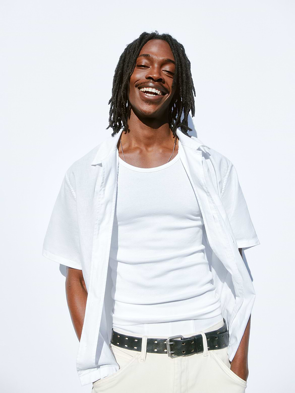 Dobby Relaxed Straight-Hem Shirt