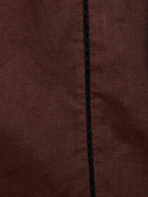 Linen Short-Sleeve Blazer Top