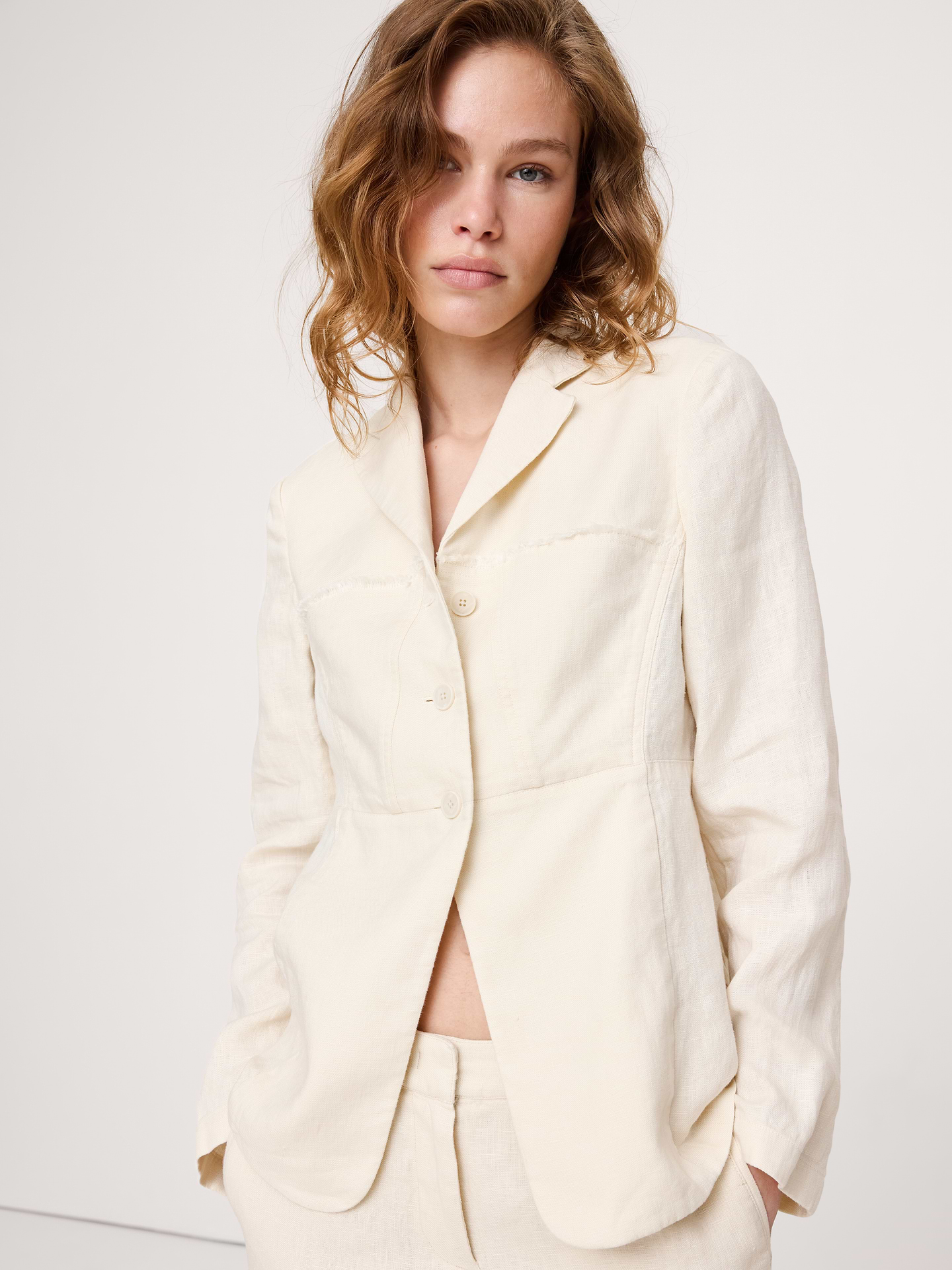 Image number 1 showing, Fringe Linen Blazer