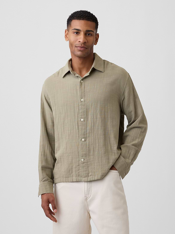 Gauze Shirt in Boxy Fit