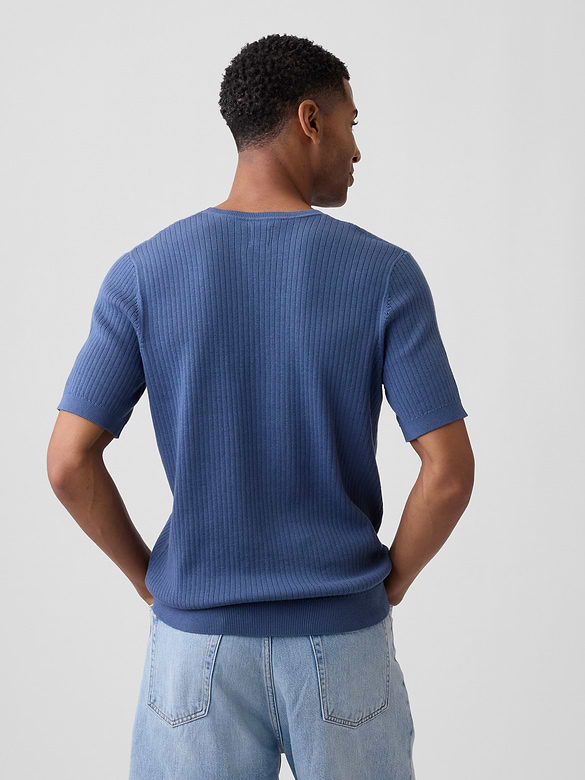 Ribbed Crewneck Sweater T-Shirt