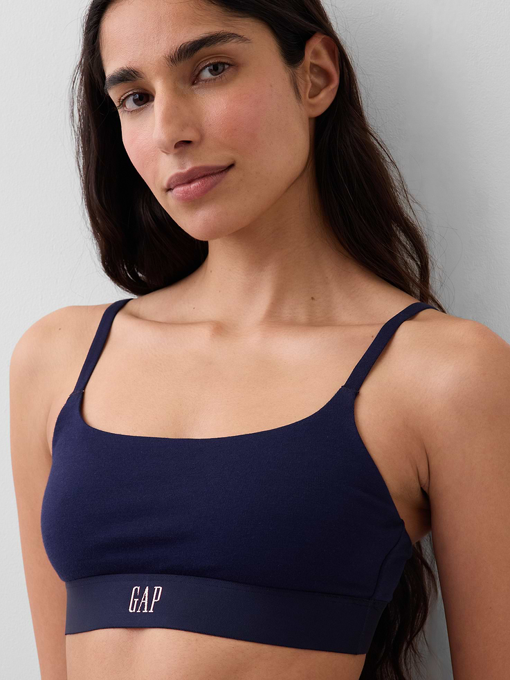 Image 3 of 6, Organic Stretch Cotton Logo Bralette