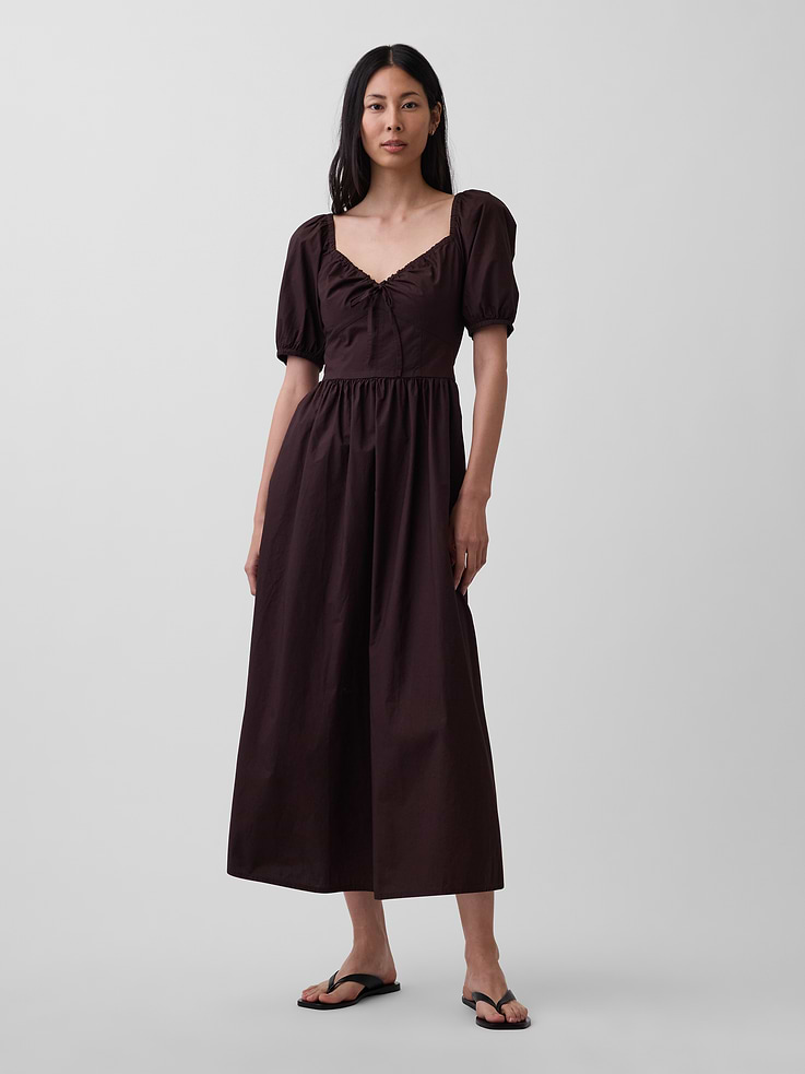 Image number 1 showing, Puff-Sleeve Corset Maxi Dress