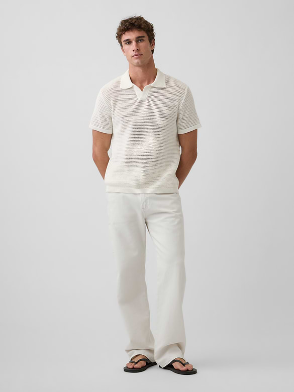 Mesh Polo Sweater