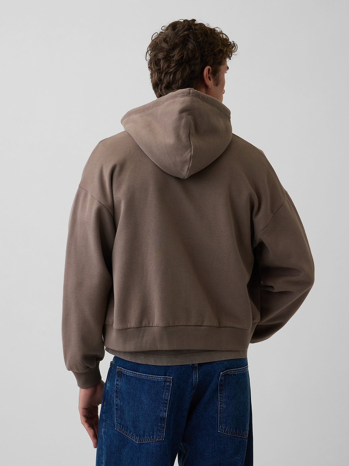 VintageSoft Oversized Crop Zip Hoodie | Gap