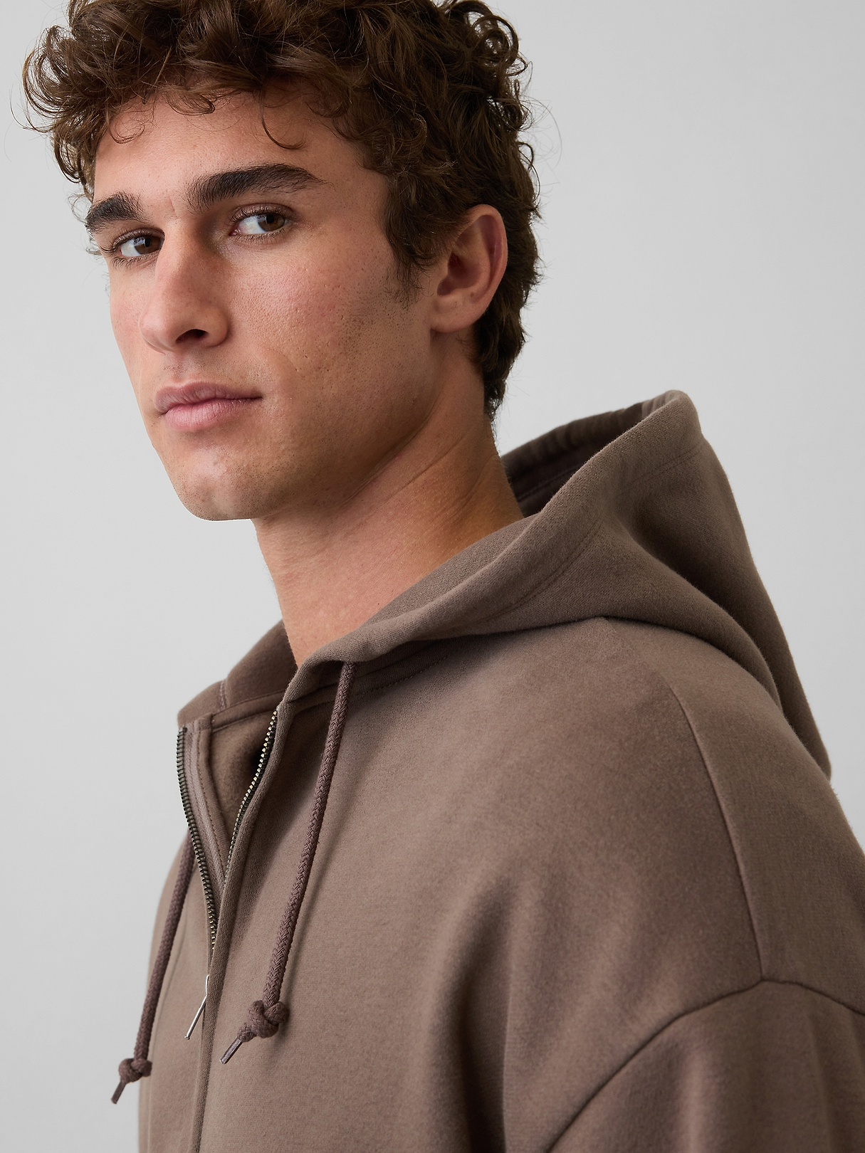 VintageSoft Oversized Crop Zip Hoodie | Gap
